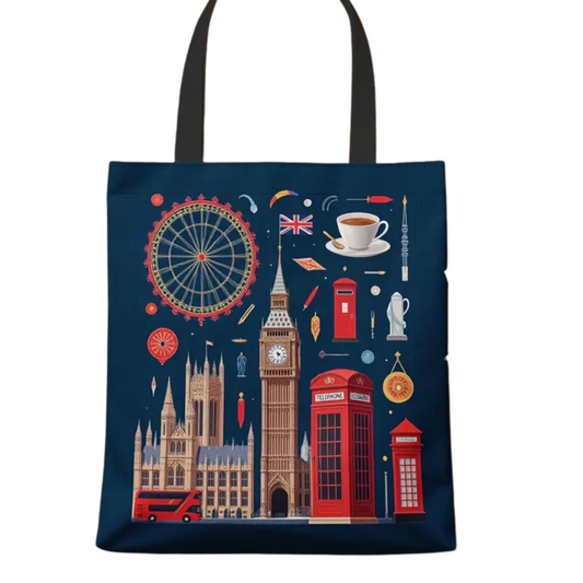Landmarks Print Canvas Tote Bag
